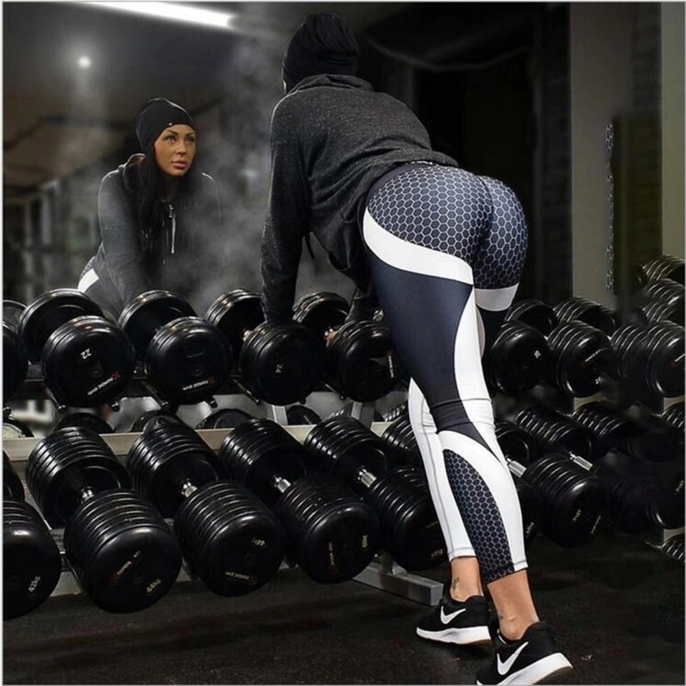 Mesh Pattern Print Leggings fitness Leggings - Picture 2 of 4